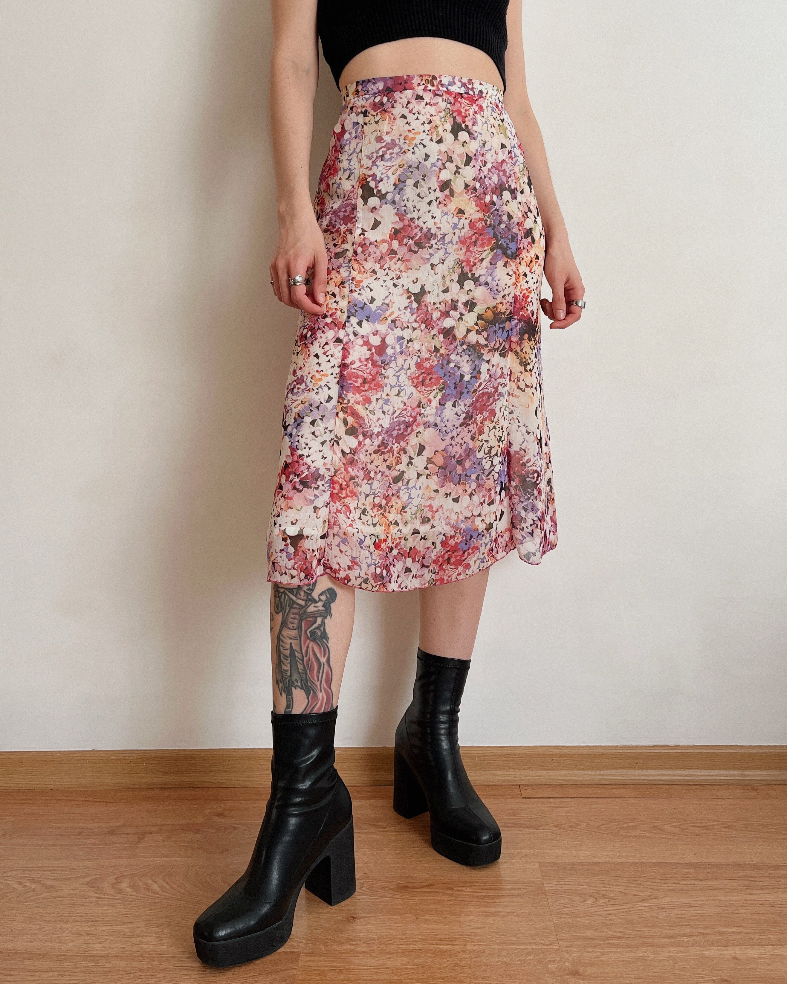 Vintage floral skirt (XL)