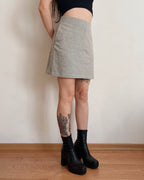 Gray wool mini skirt (XS)