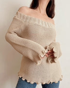 Vintage off-shoulder knit top (M)