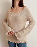 Vintage off-shoulder knit top (M)