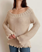 Vintage off-shoulder knit top (M)