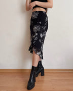 Asymmetric vintage midi skirt (XS/S)