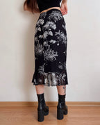 Asymmetric vintage midi skirt (XS/S)