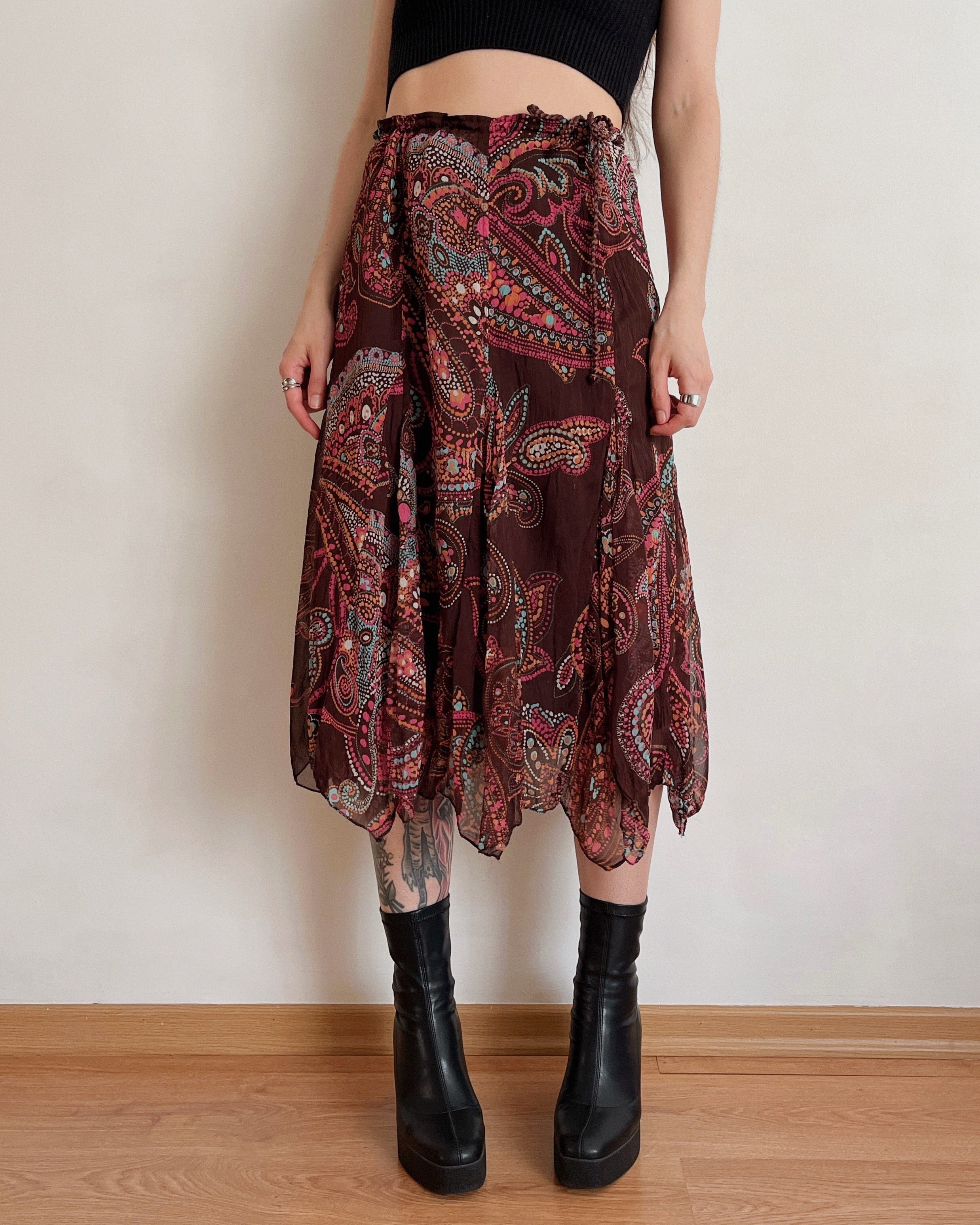 Vintage asymmetric skirt (2XS-L)