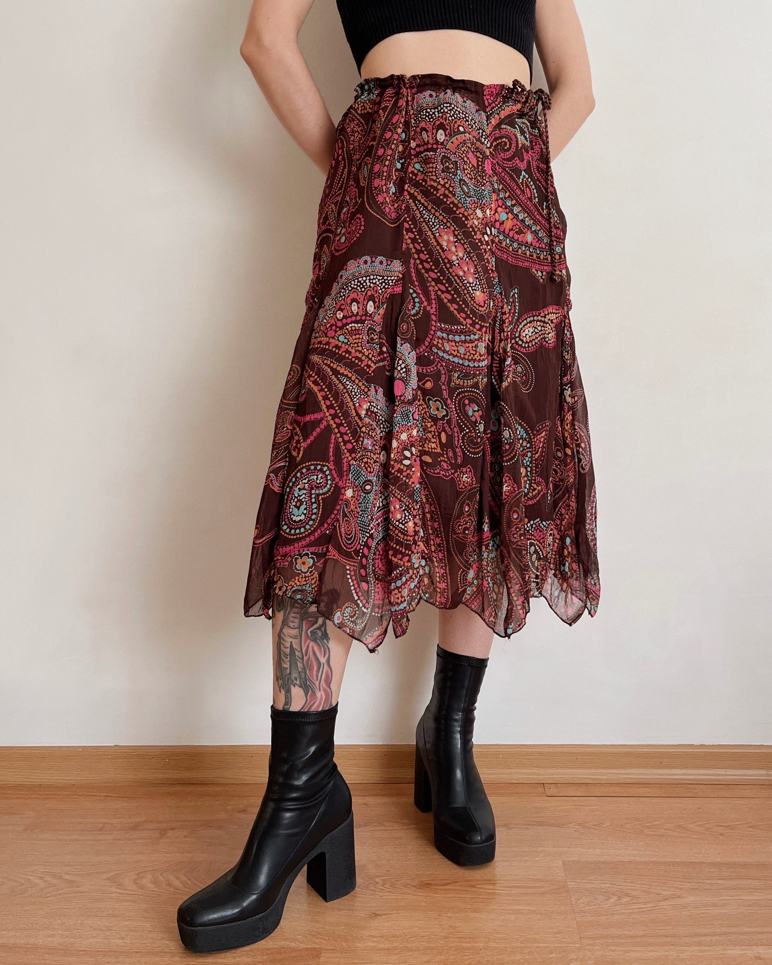Vintage asymmetric skirt (2XS-L)