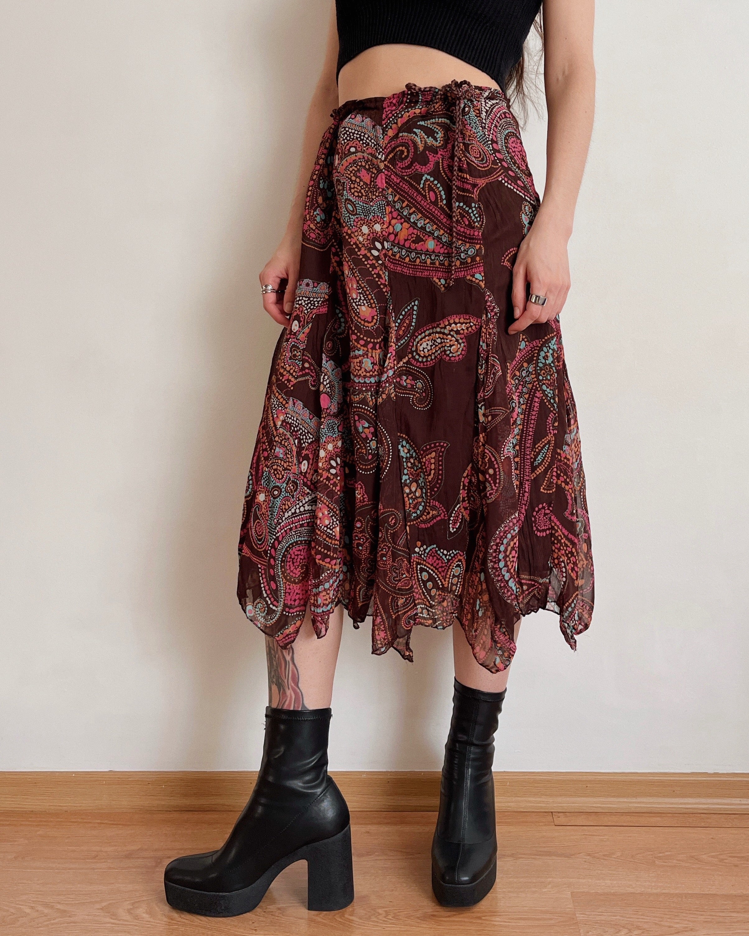 Vintage asymmetric skirt (2XS-L)