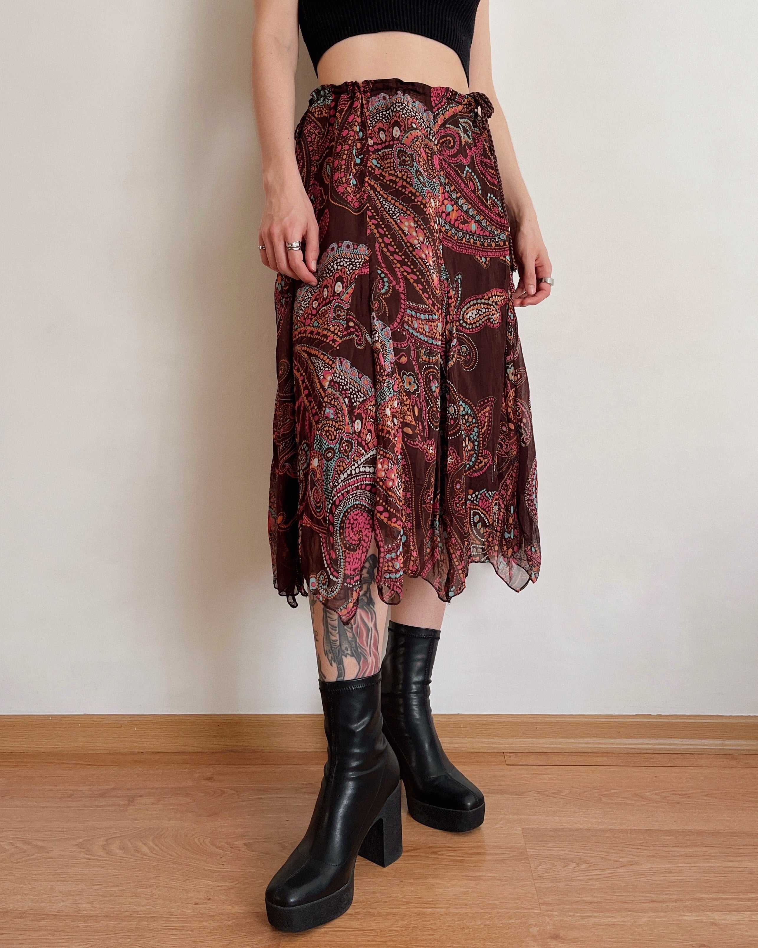 Vintage asymmetric skirt (2XS-L)