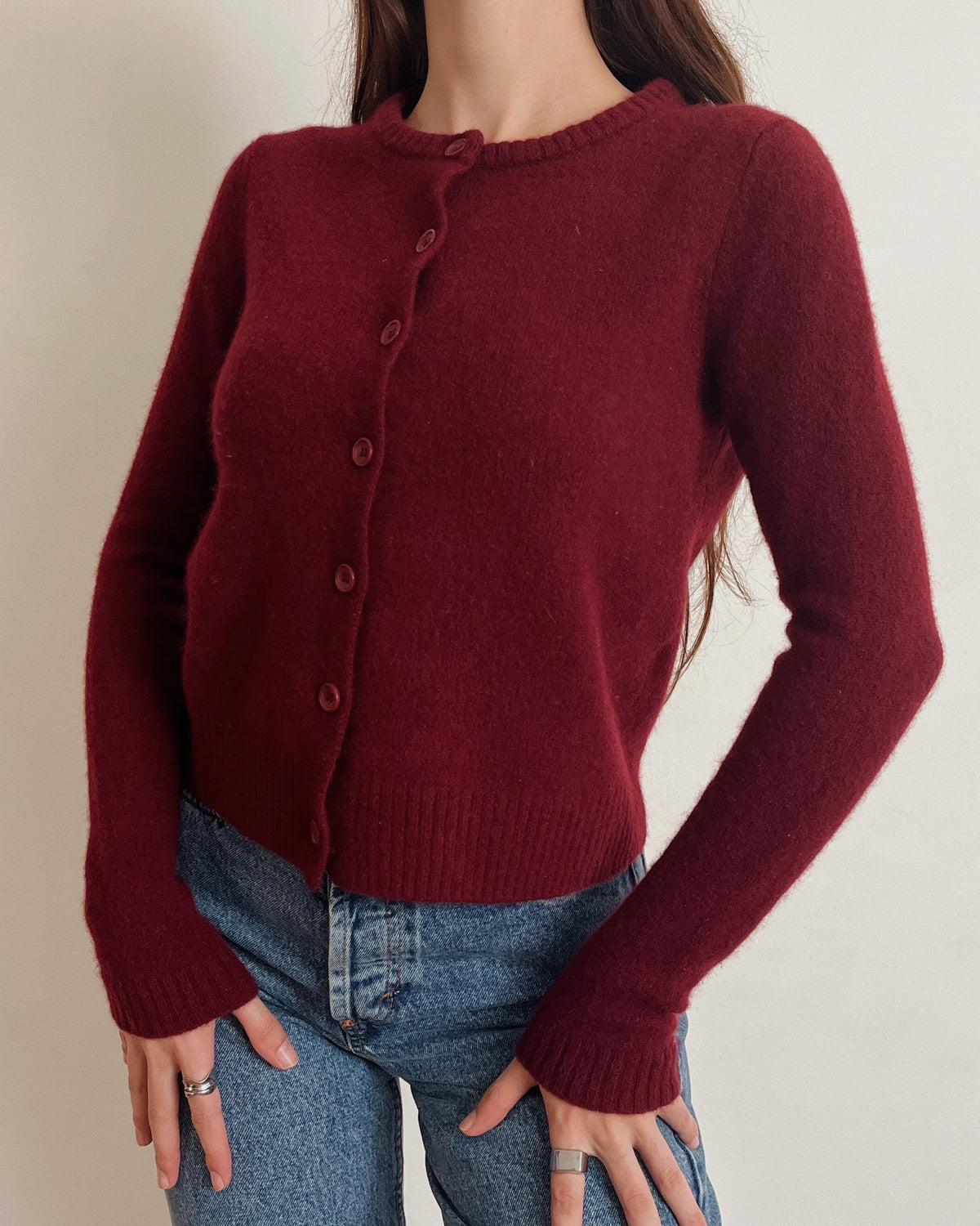 Cropped knit cardigan (XS)