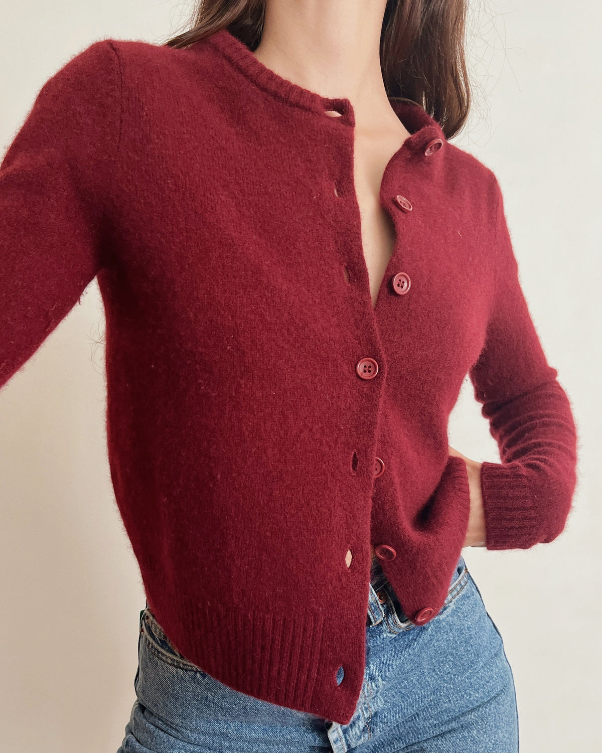 Cropped knit cardigan (XS)