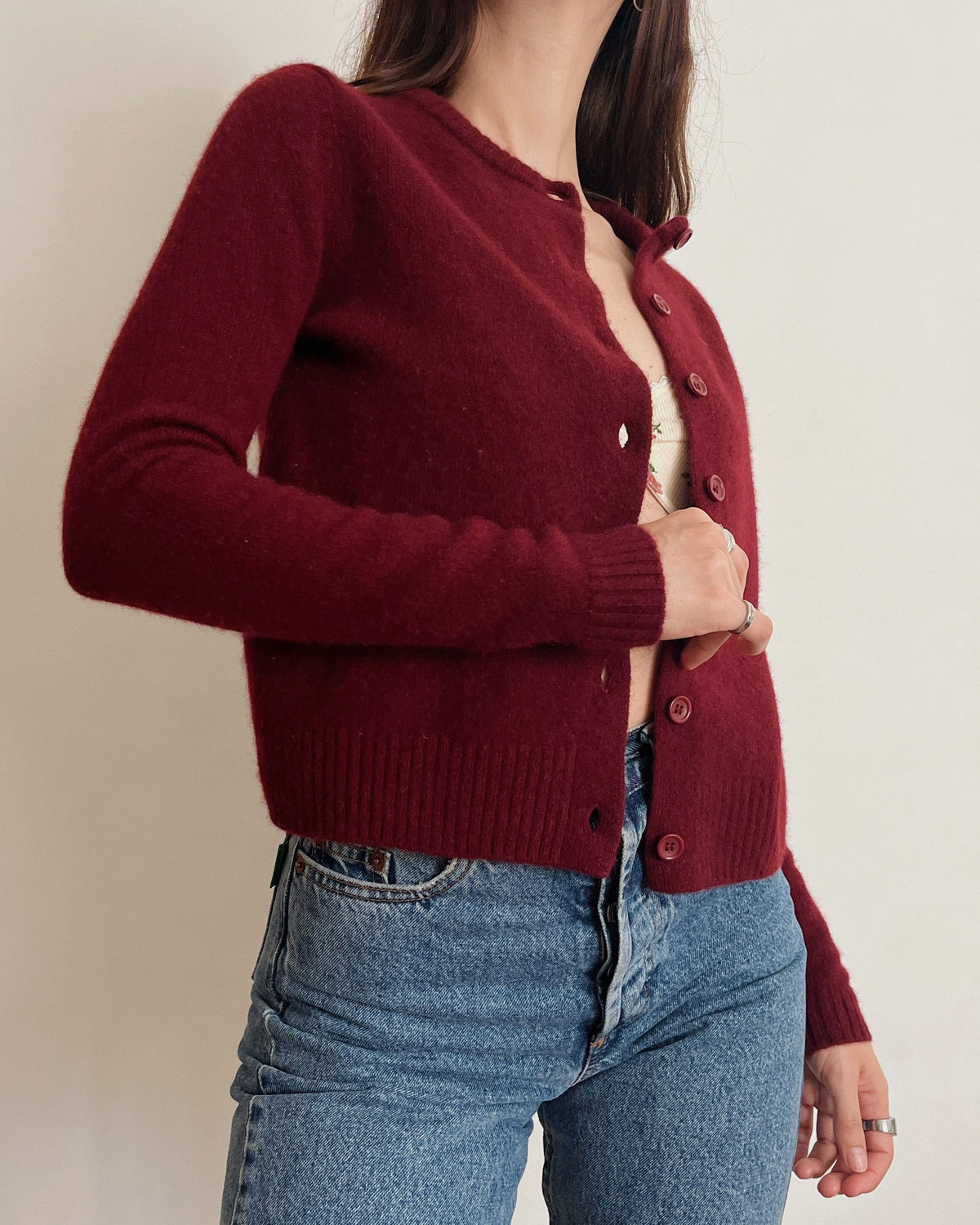 Cropped knit cardigan (XS)