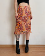 Orange vintage midi skirt (M/L)