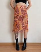 Orange vintage midi skirt (M/L)