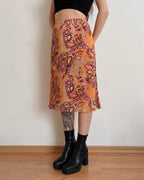 Orange vintage midi skirt (M/L)