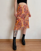 Orange vintage midi skirt (M/L)