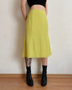 Lime green vintage skirt (L)