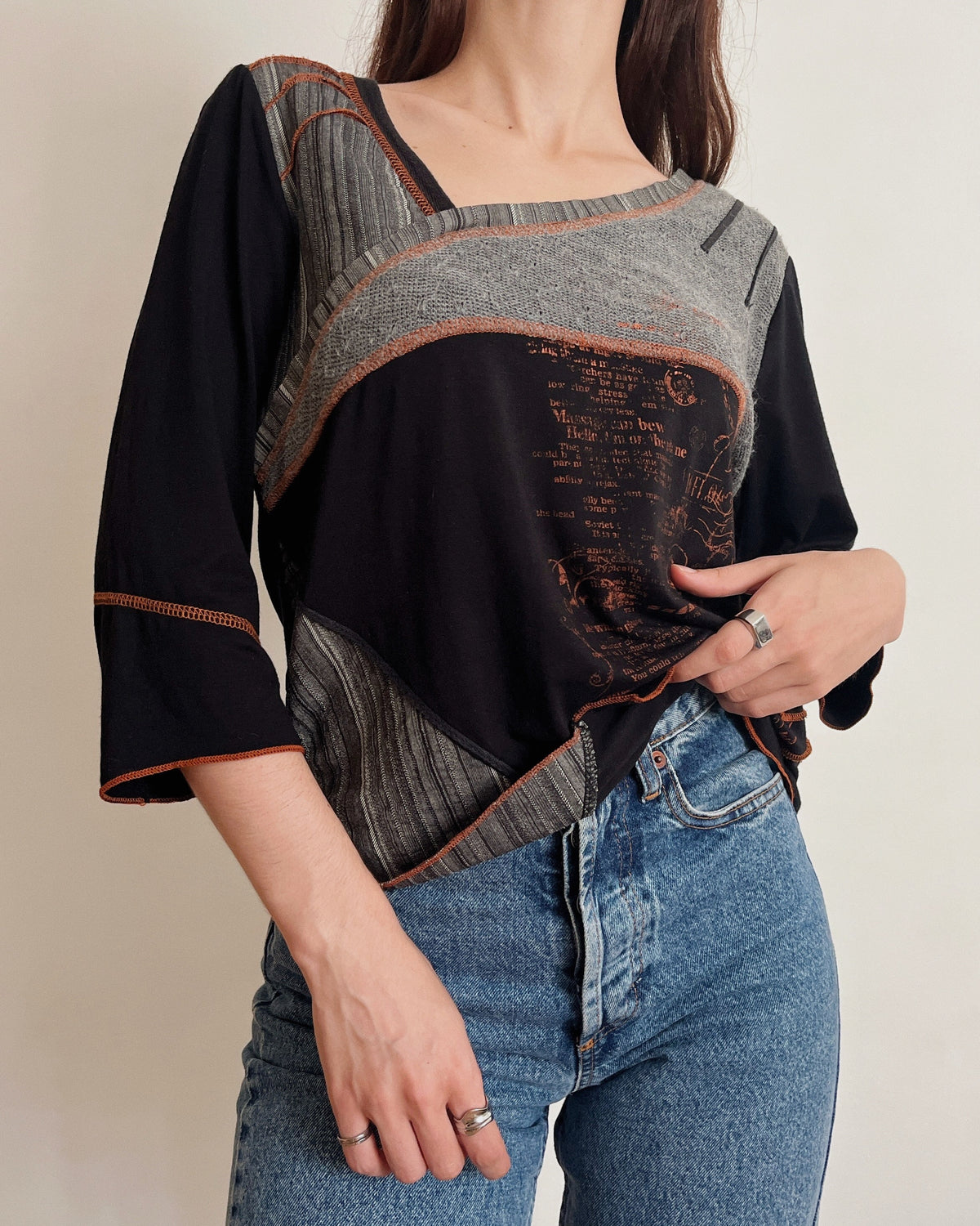 Asymmetric vintage top (M-XL)