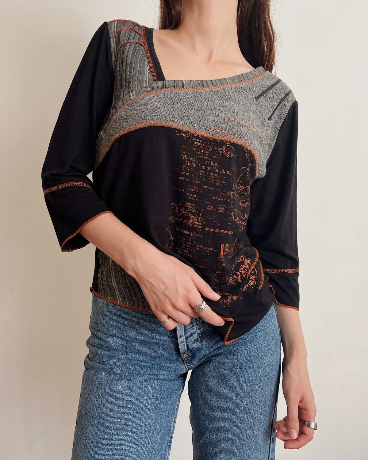 Asymmetric vintage top (M-XL)