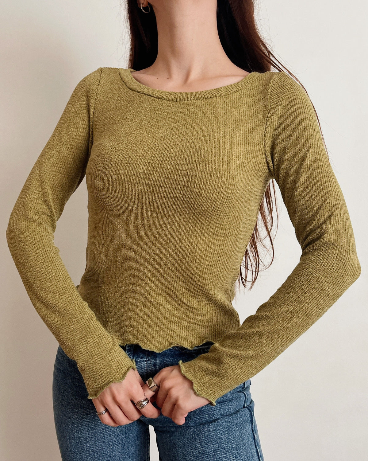 Boat neck knit top (XS)