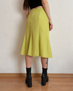 Lime green vintage skirt (L)