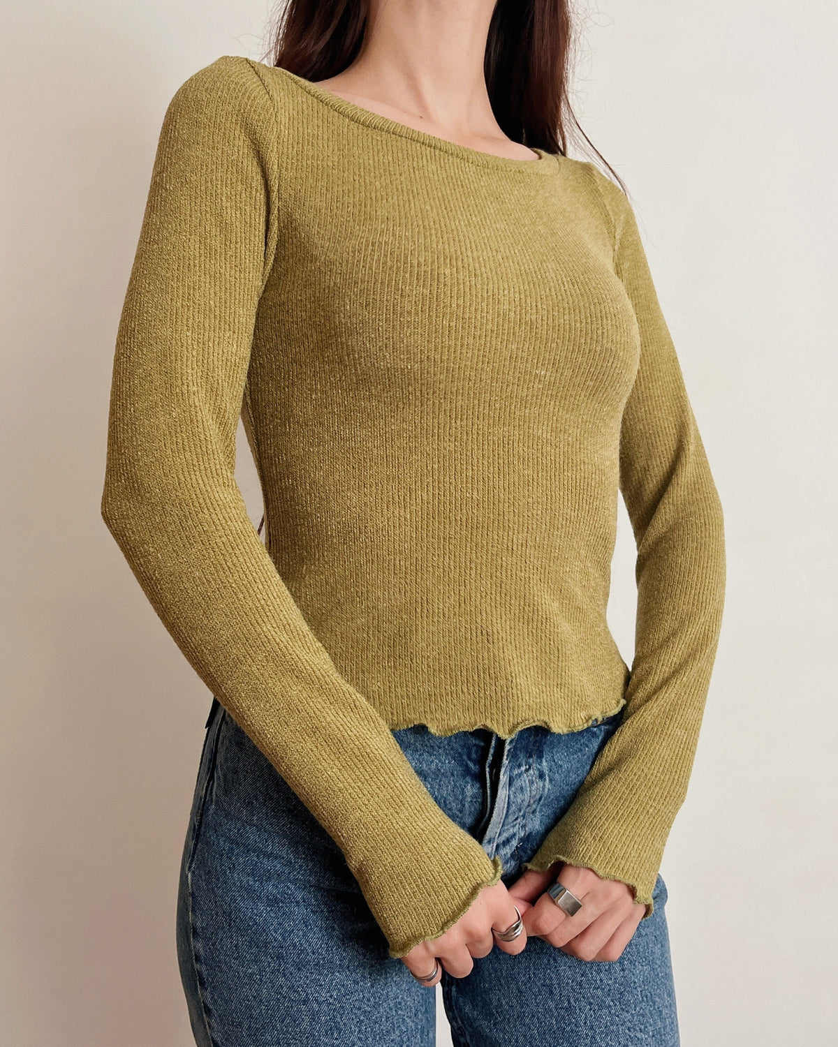 Boat neck knit top (XS)