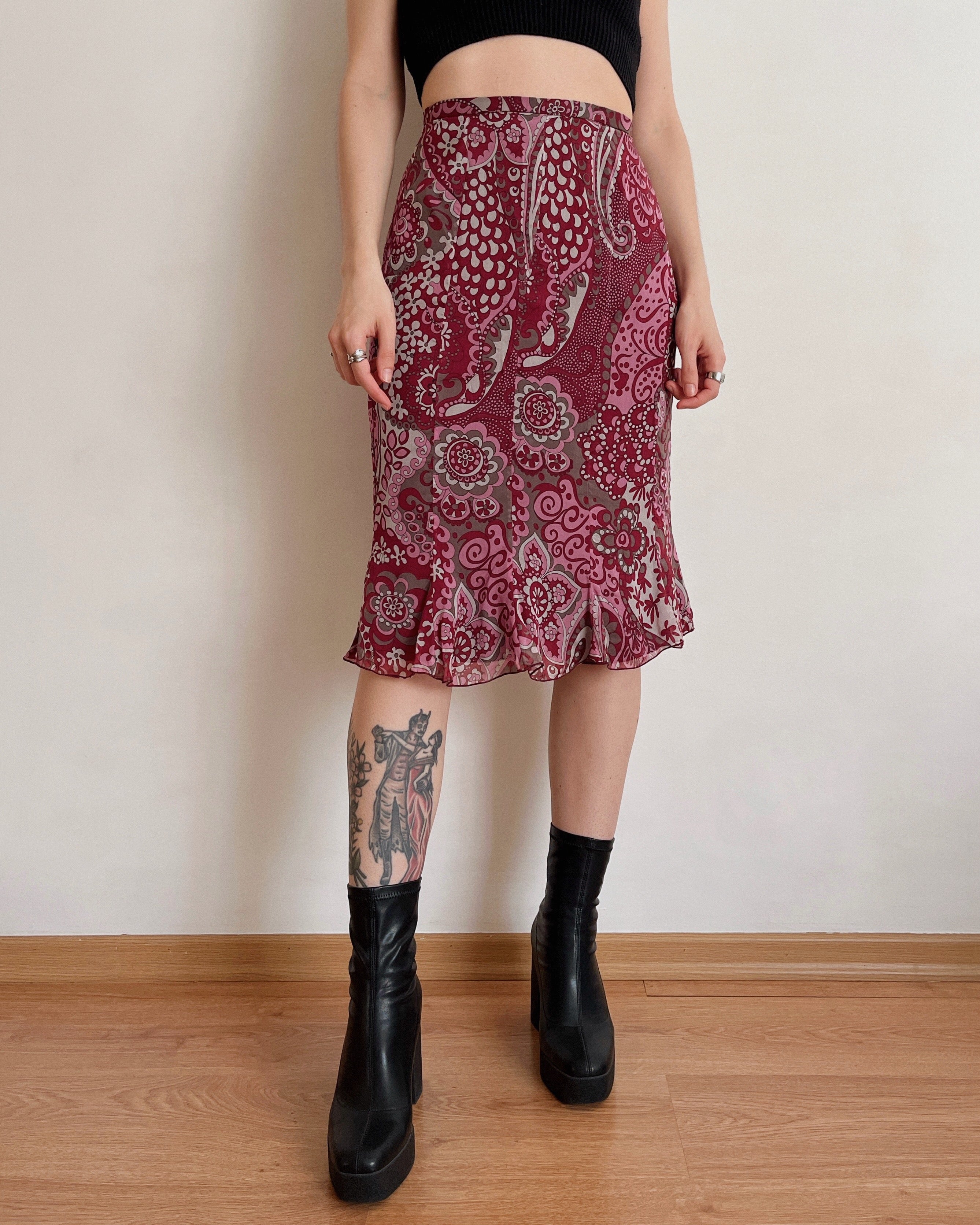 Silk midi skirt (M/L)