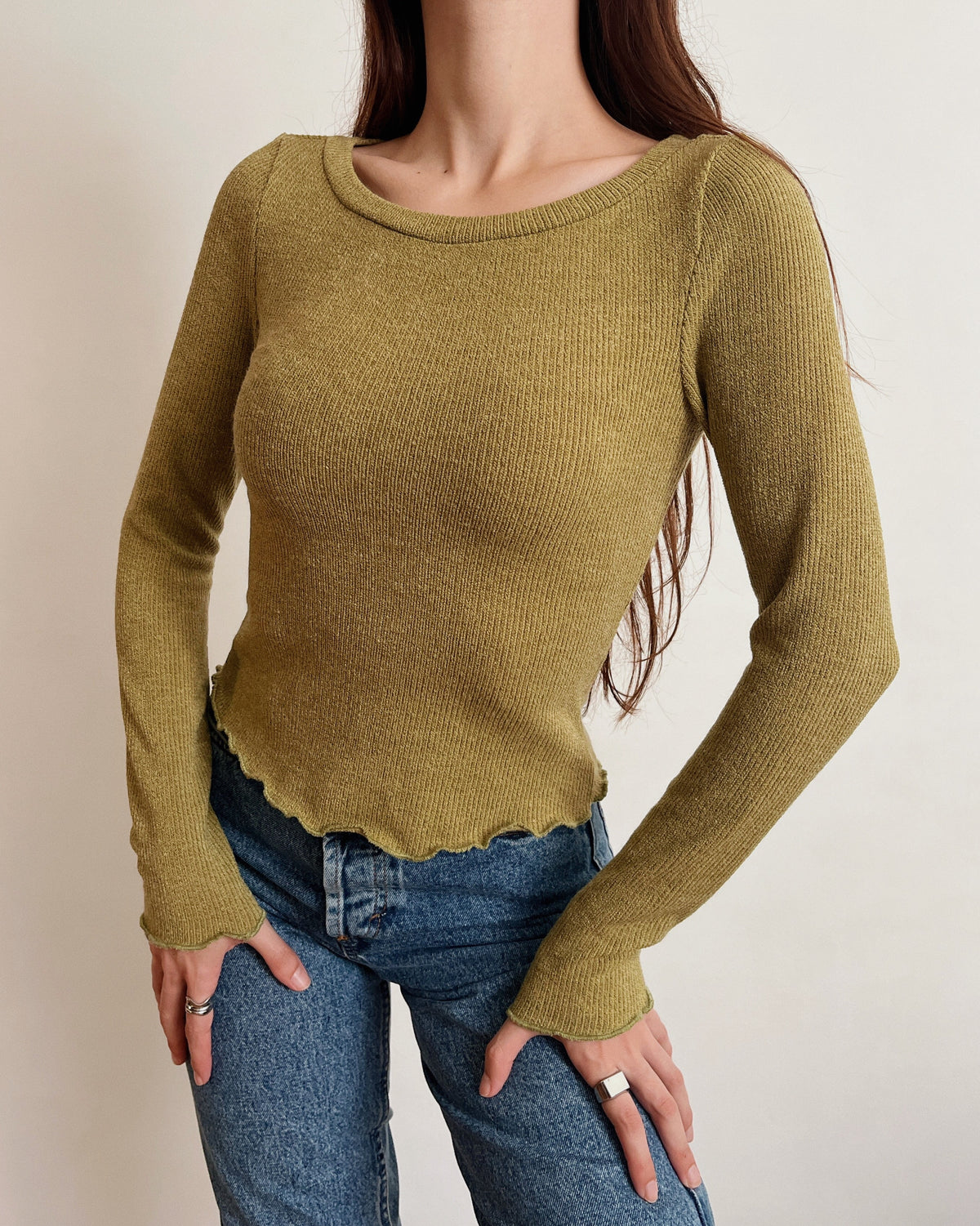 Boat neck knit top (XS)