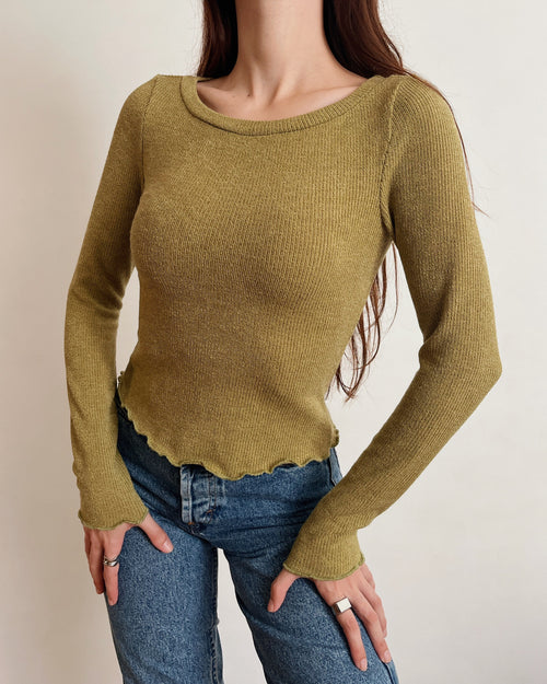 Boat neck knit top (XS)