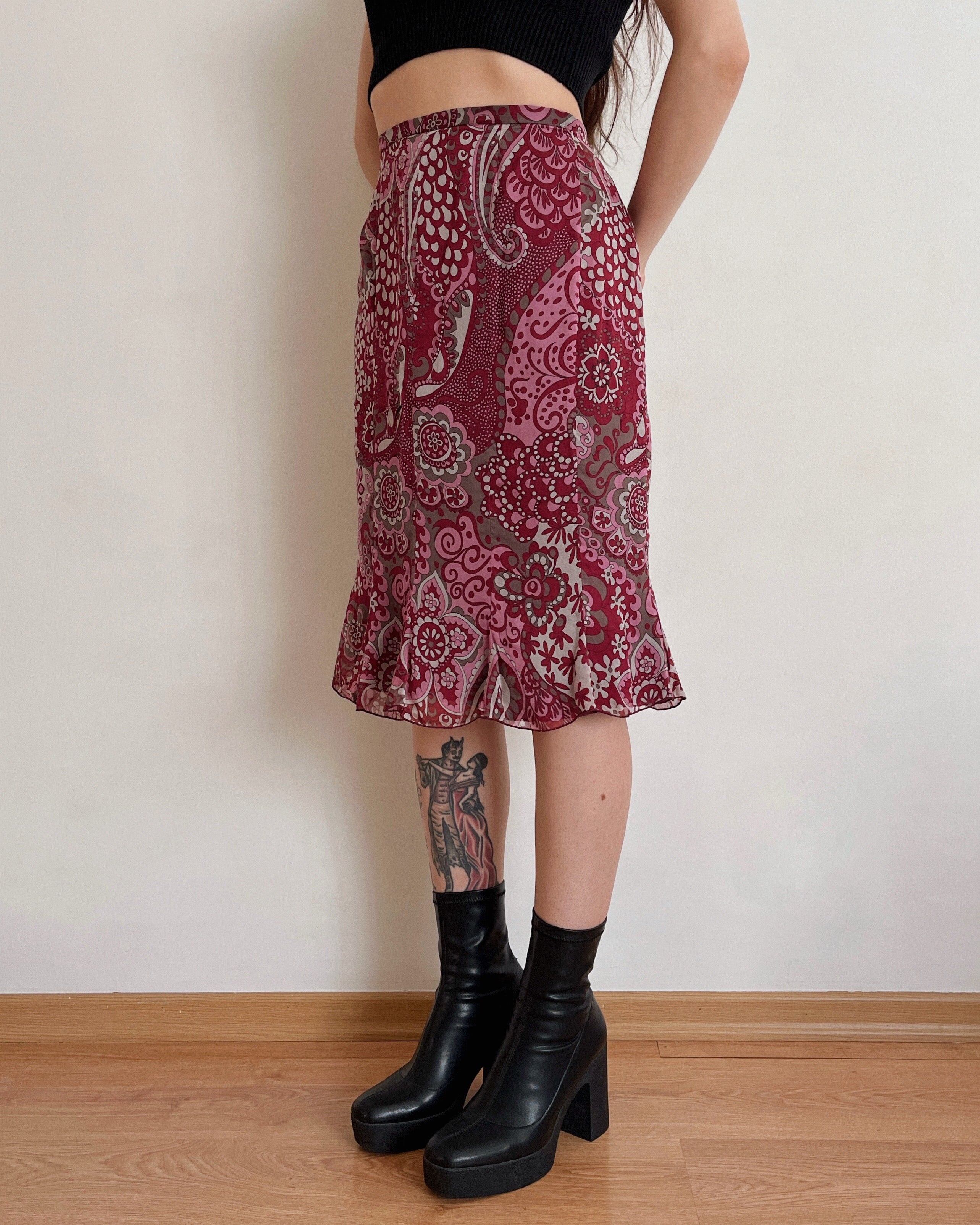 Silk midi skirt (M/L)