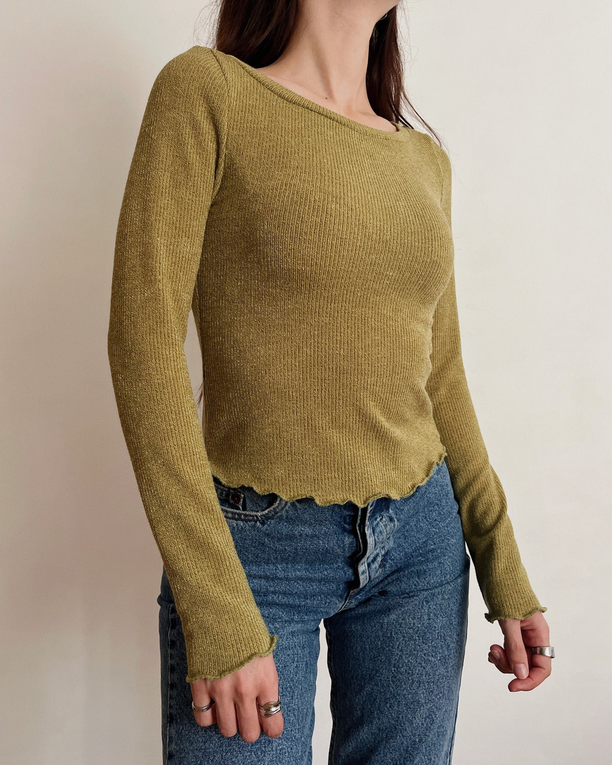 Boat neck knit top (XS)