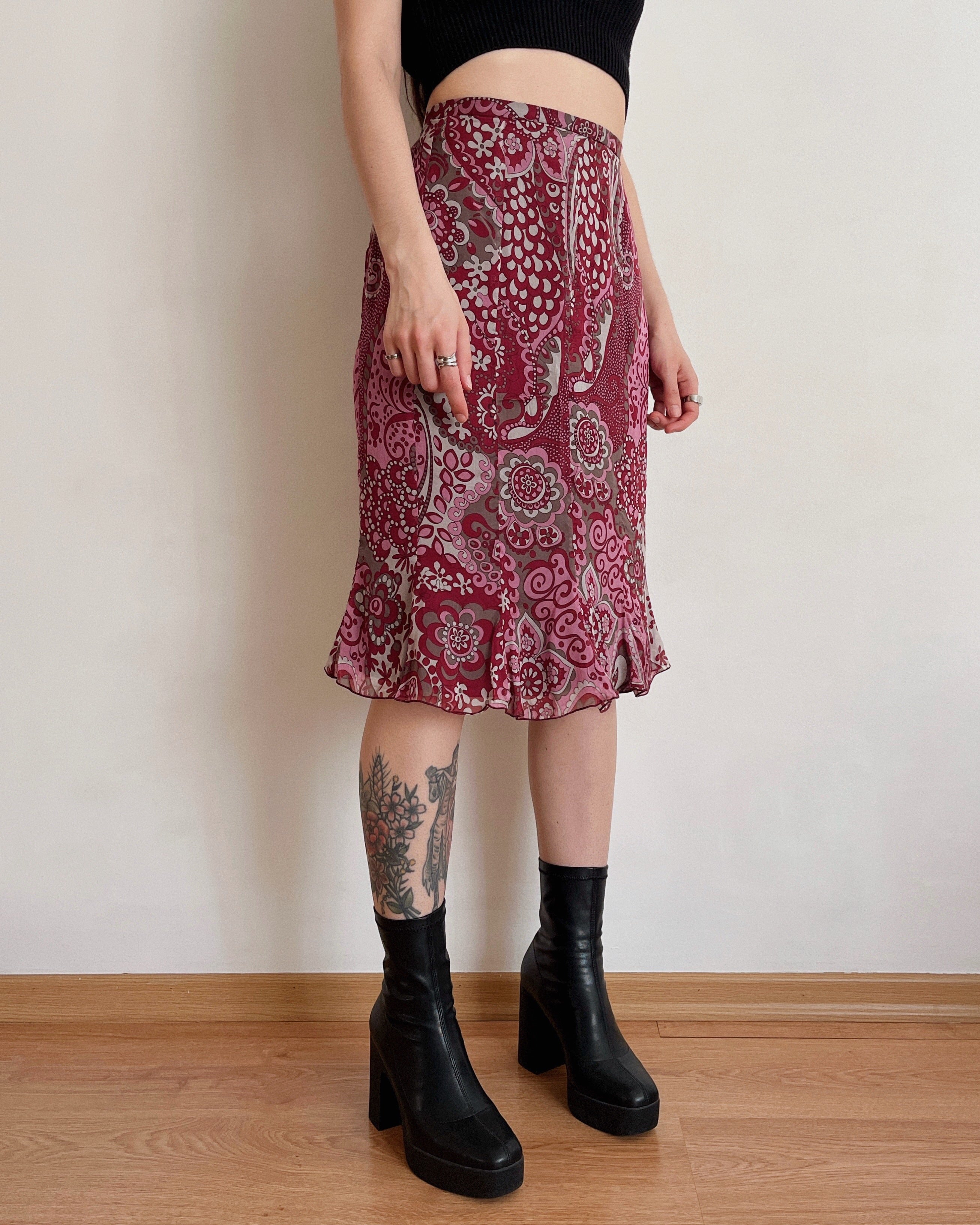 Silk midi skirt (M/L)
