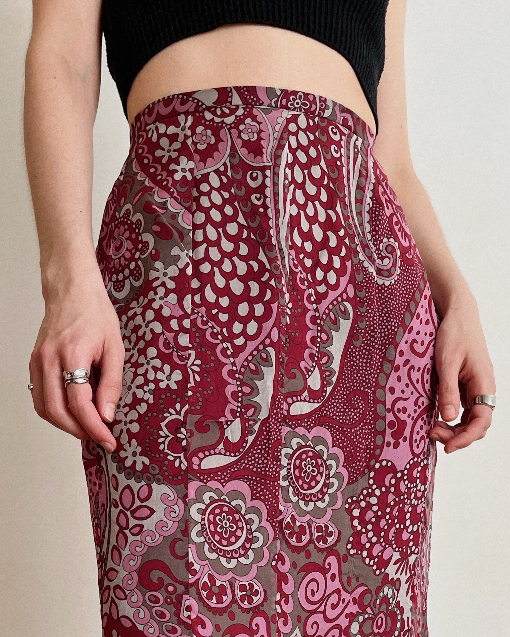 Silk midi skirt (M/L)