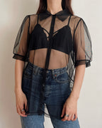 Puff sleeve mesh top (S/M)