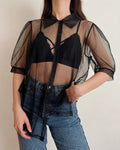 Puff sleeve mesh top (S/M)