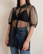 Puff sleeve mesh top (S/M)