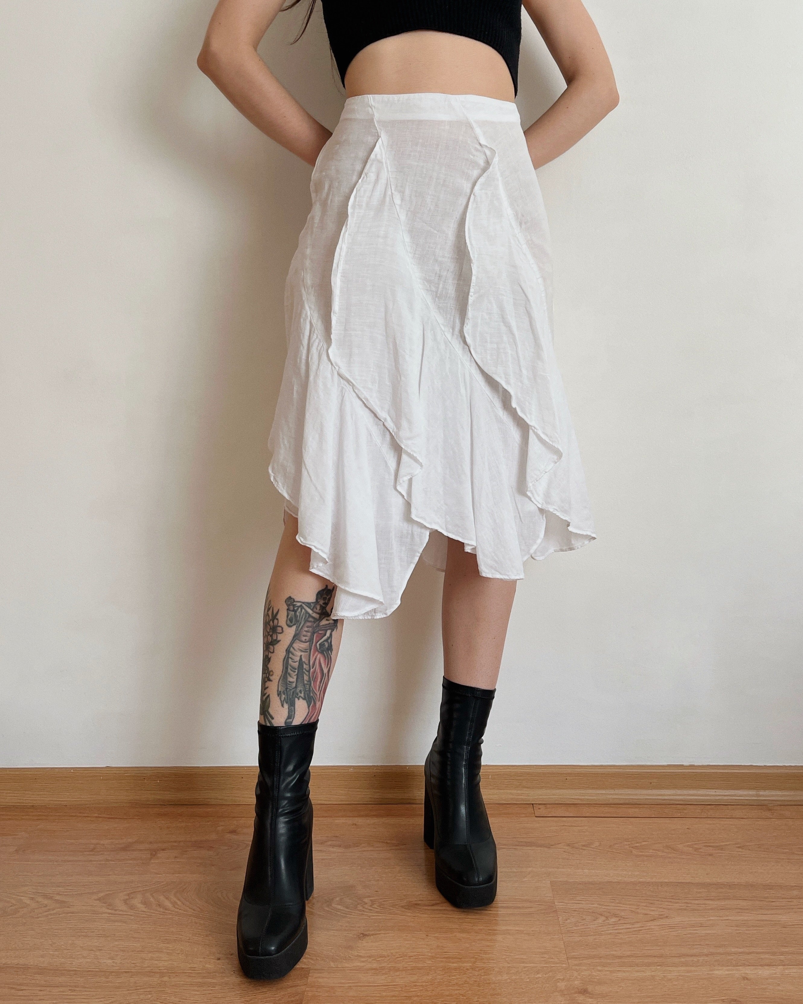 100% linen vintage midi skirt (XS/S)