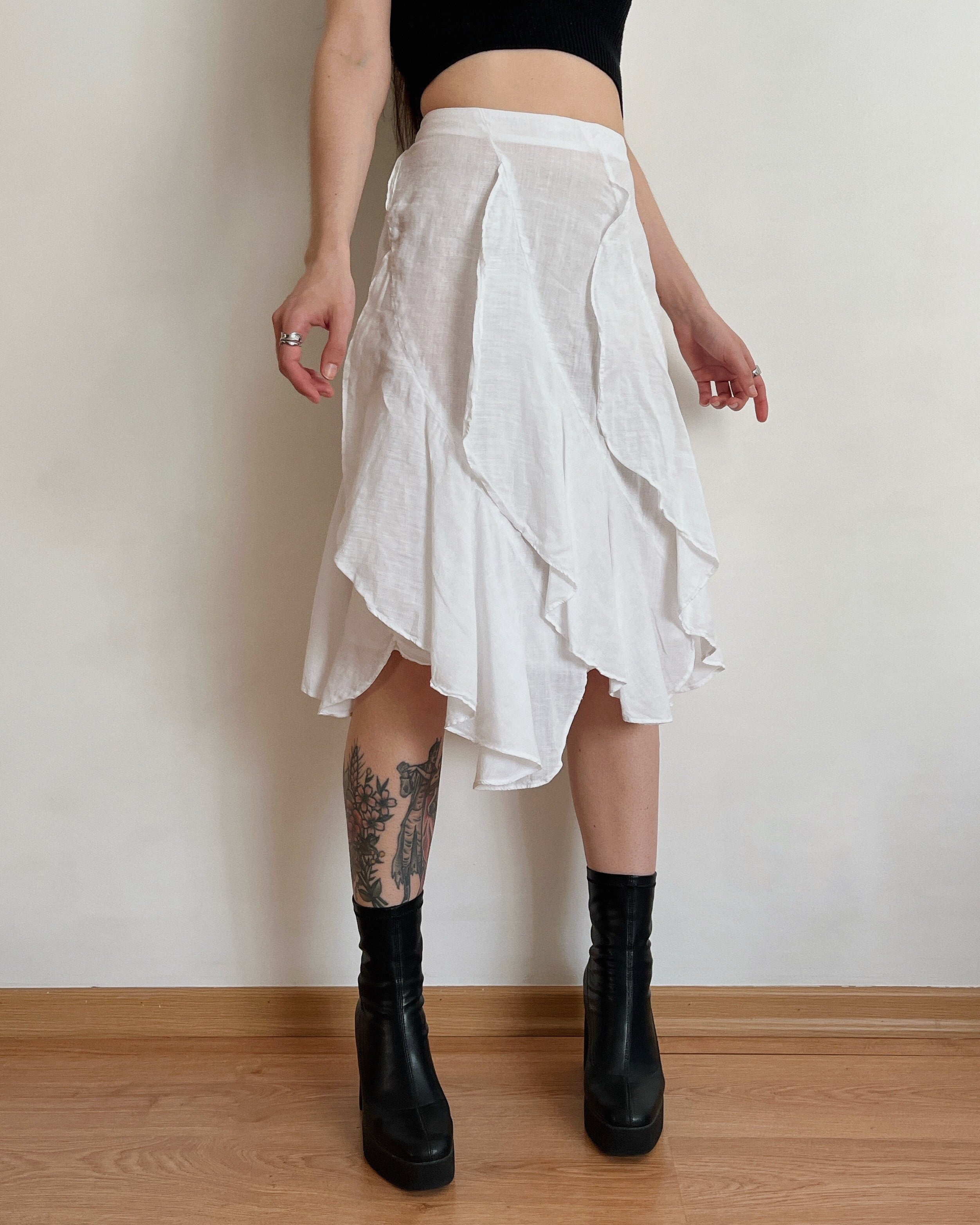 100% linen vintage midi skirt (XS/S)