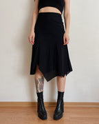 100% cotton asymmetric midi skirt (L)