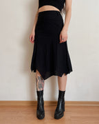 100% cotton asymmetric midi skirt (L)