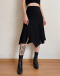 100% cotton asymmetric midi skirt (L)