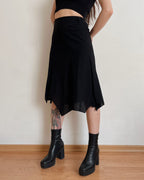 100% cotton asymmetric midi skirt (L)