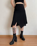 100% cotton asymmetric midi skirt (L)