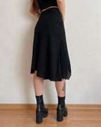 100% cotton asymmetric midi skirt (L)