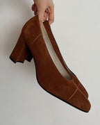 Vintage brown suede heels (39)
