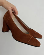 Vintage brown suede heels (39)