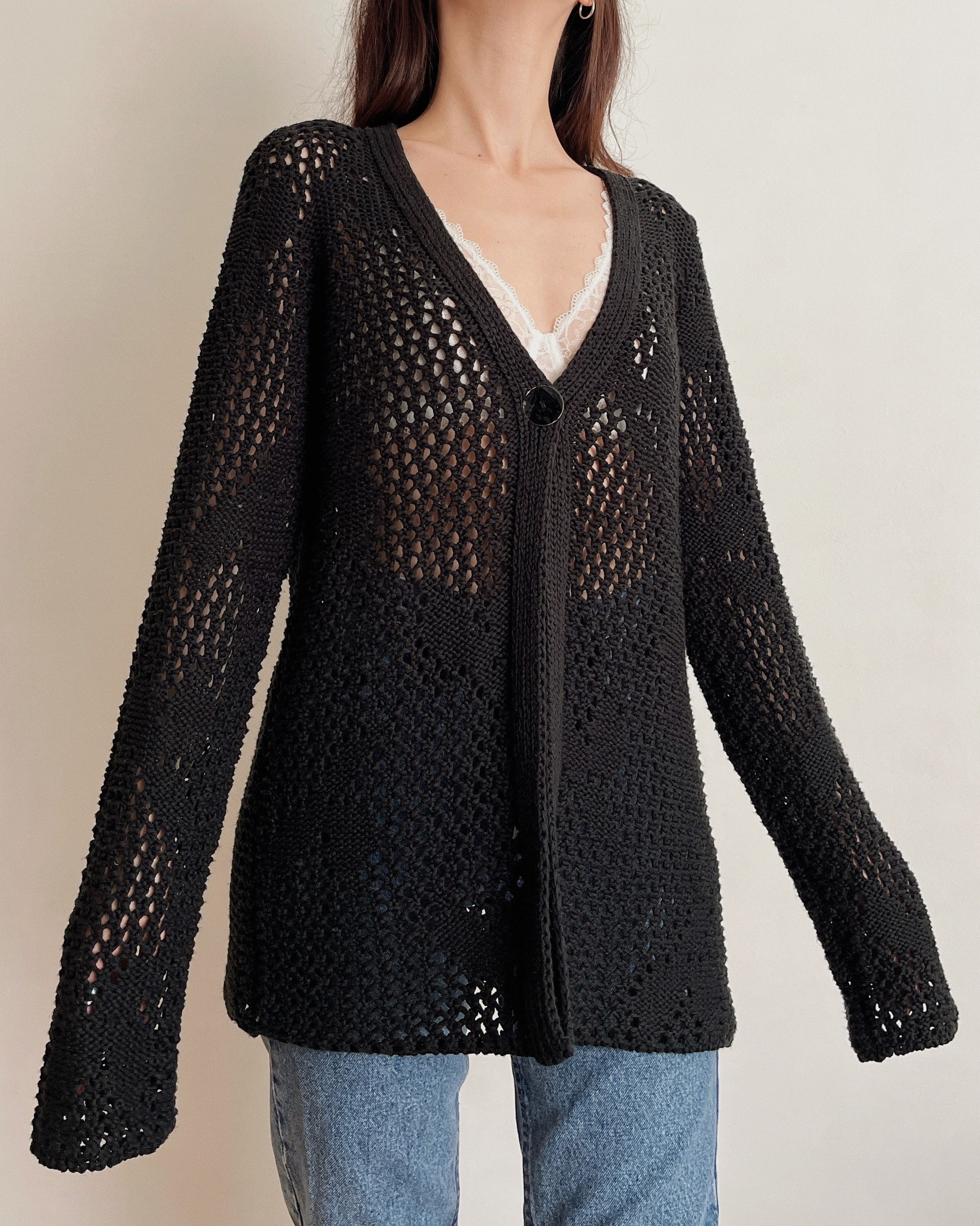 Heavy knit cardigan (M)