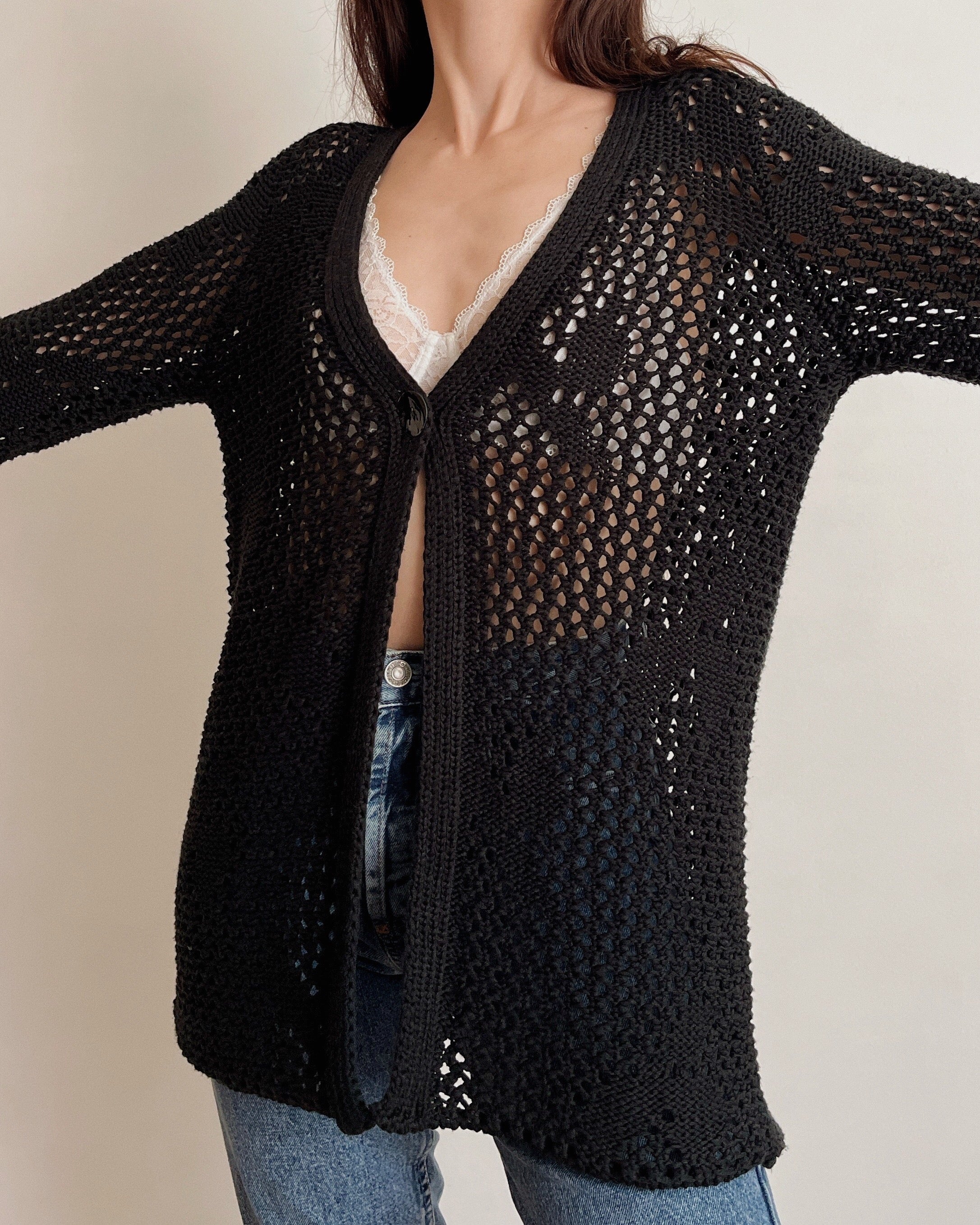 Heavy knit cardigan (M)