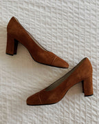 Vintage brown suede heels (39)