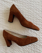 Vintage brown suede heels (39)