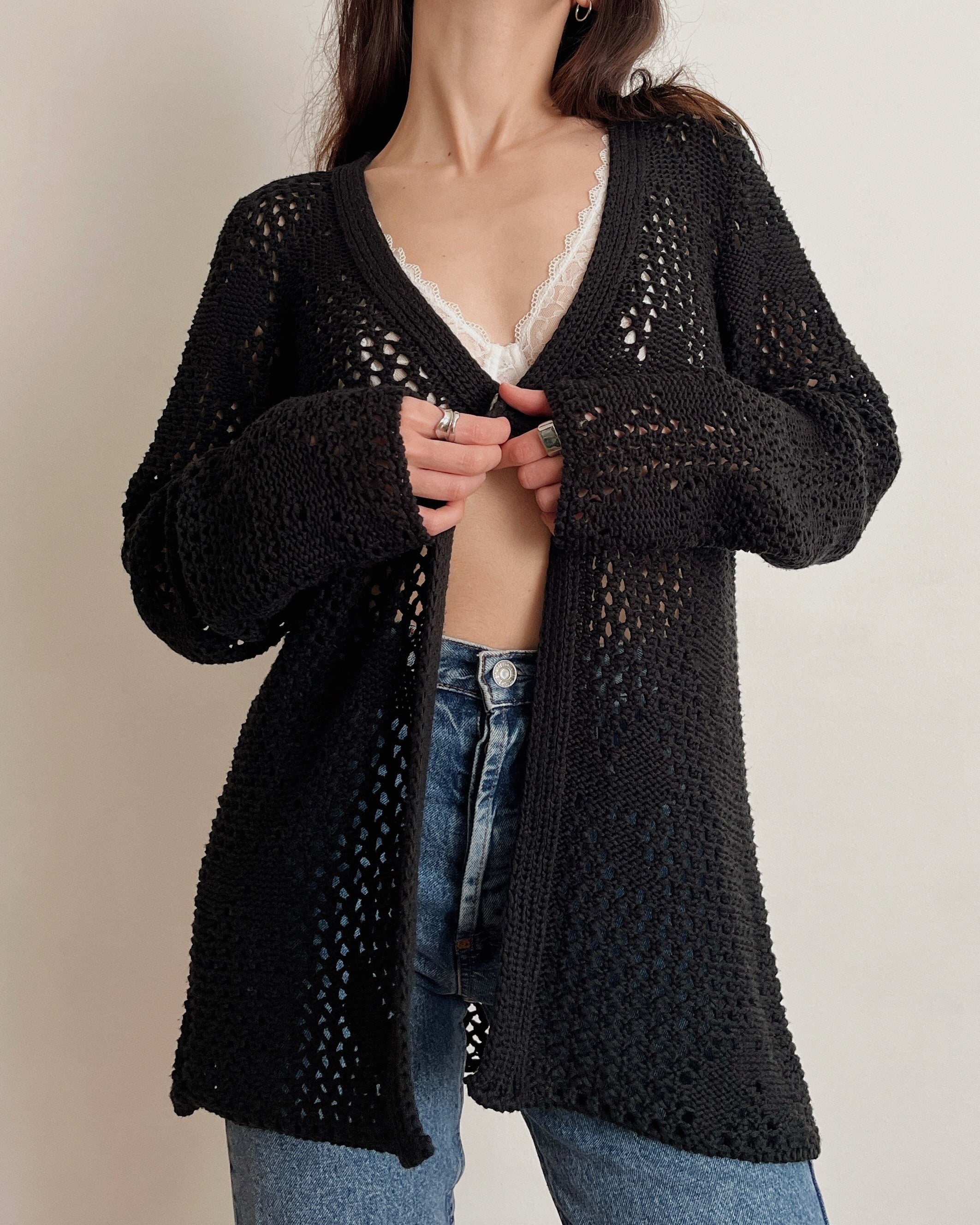 Heavy knit cardigan (M)