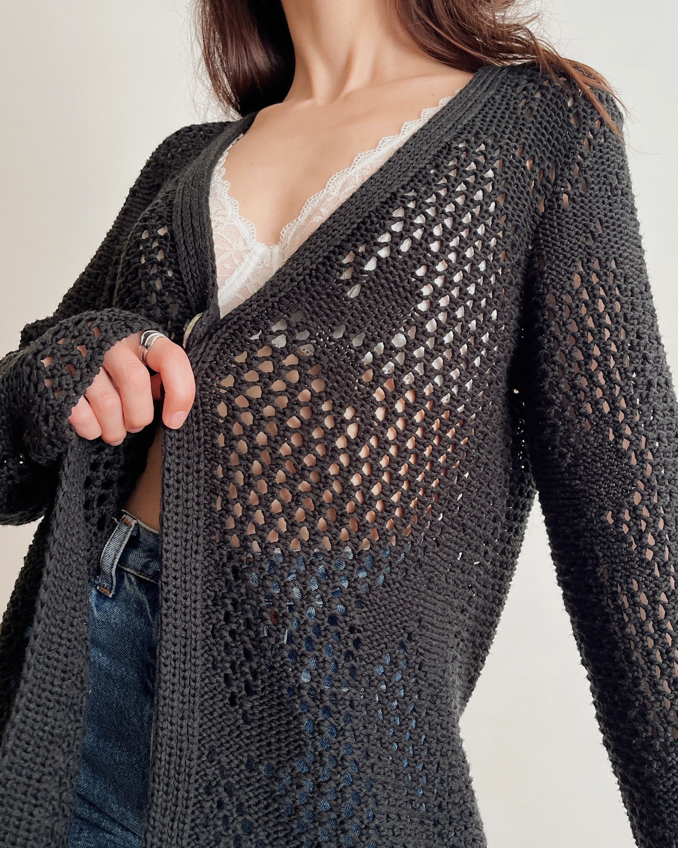 Heavy knit cardigan (M)